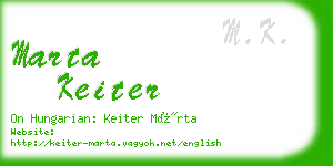 marta keiter business card